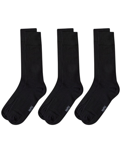 Thin Ribbed Men's Mercerized Cotton Socks 3 Pack