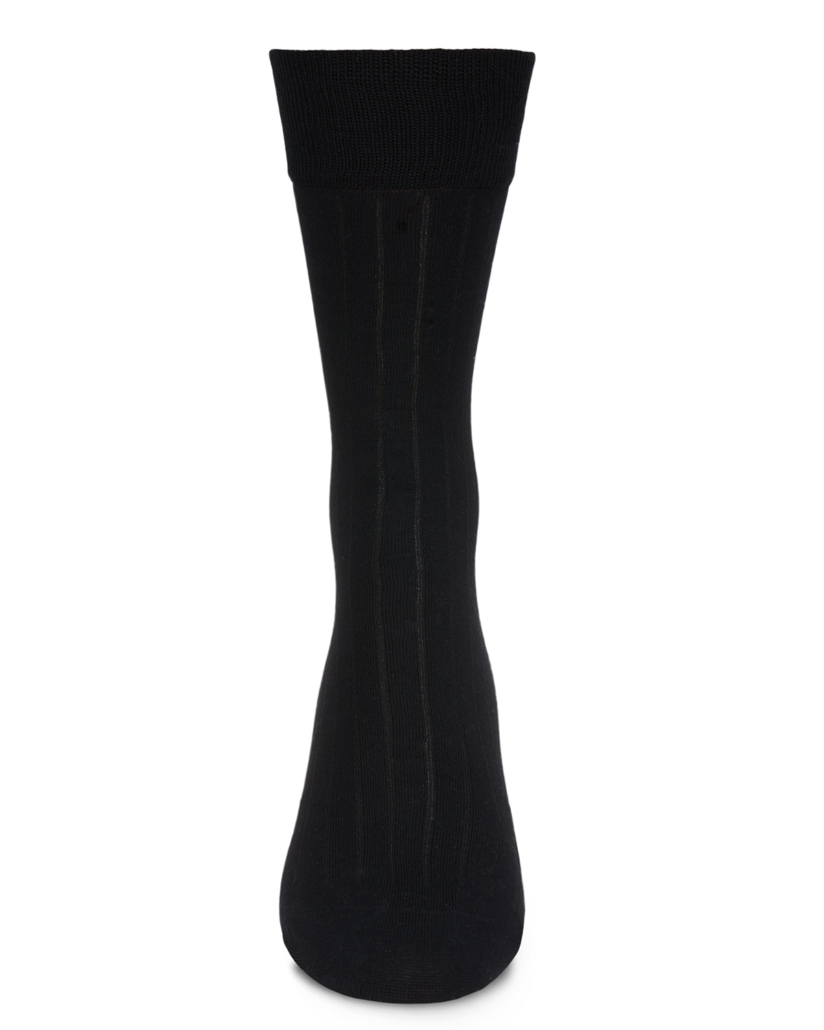 Men's 3 Pair Pack Wide Ribbed Mercerized Cotton Crew Socks