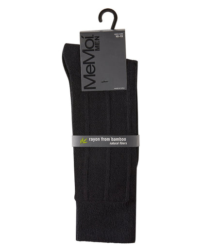 Men's Bamboo Blend Solid Plaid Crew Socks