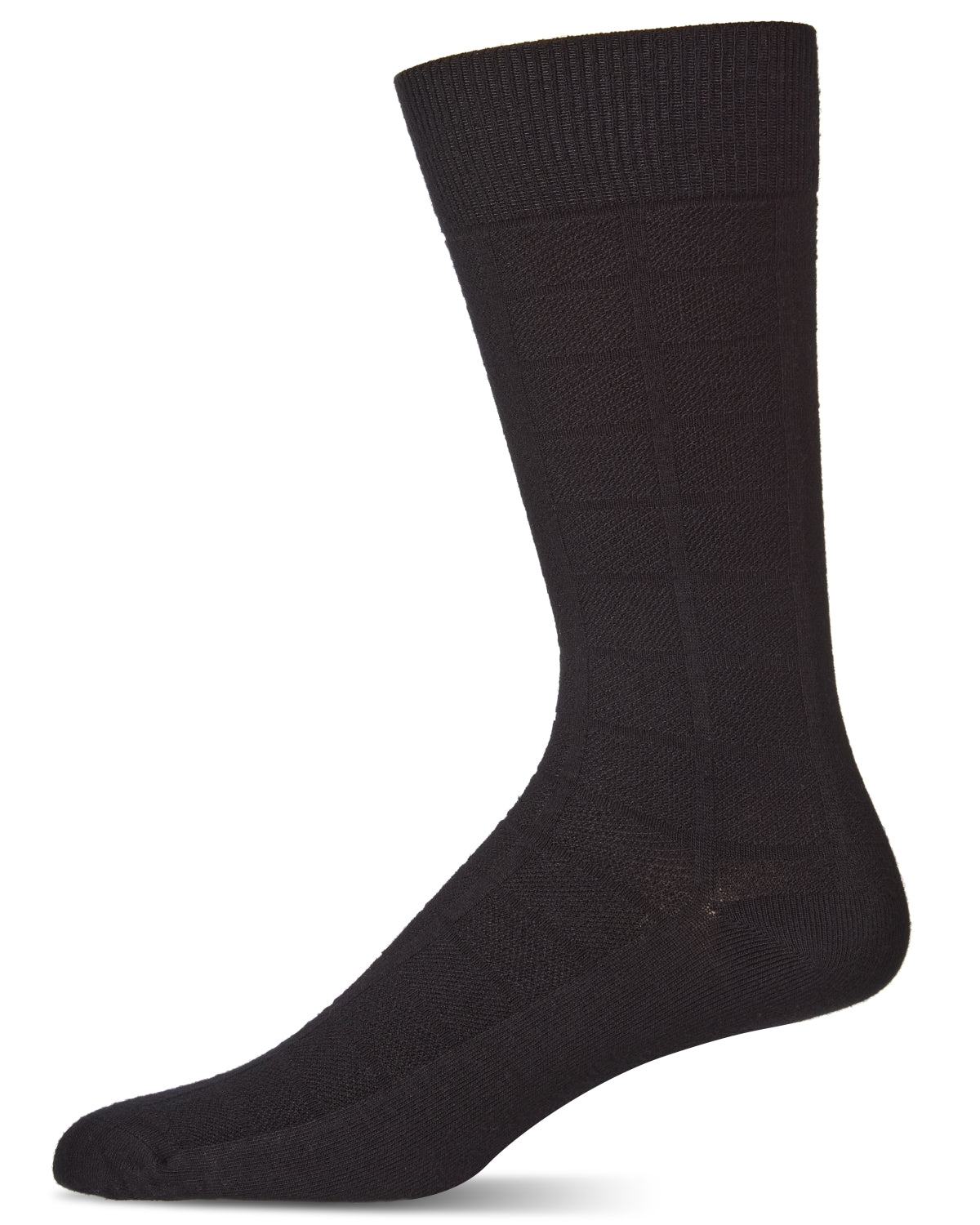 Men's Bamboo Blend Solid Plaid Crew Socks