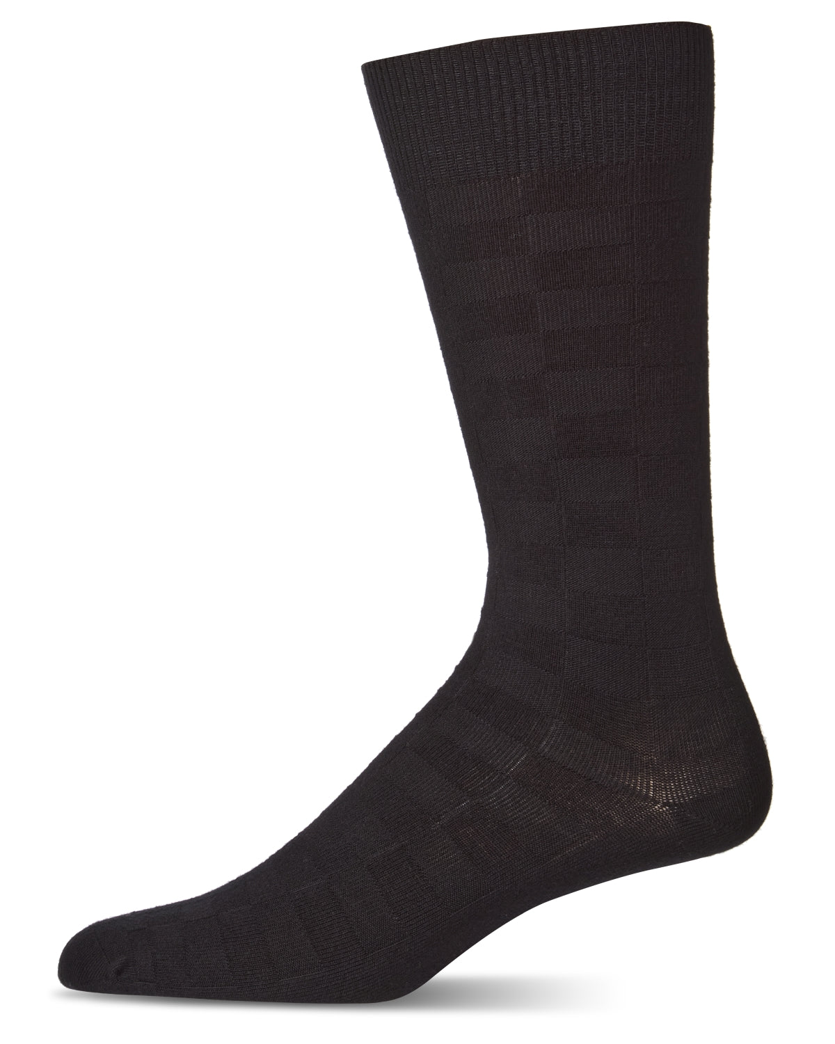 Men's Bamboo Blend Solid Checkerboard Crew Socks