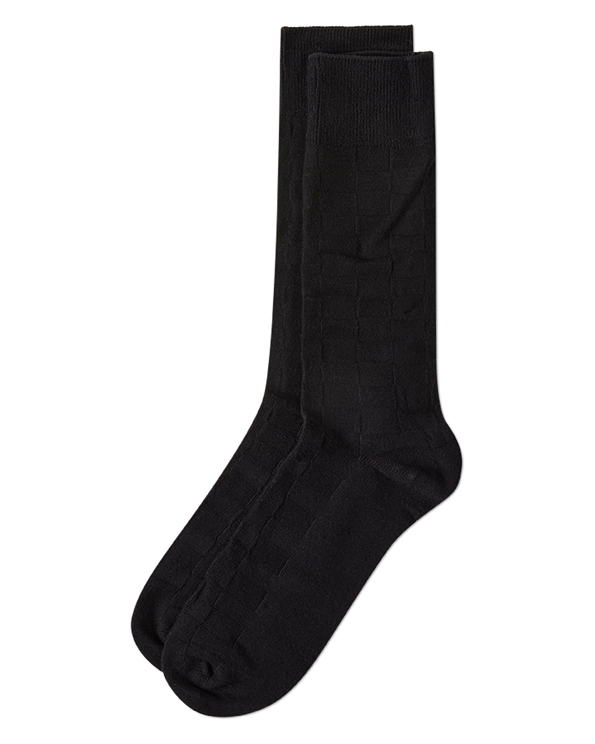 Men's Bamboo Blend Solid Checkerboard Crew Socks