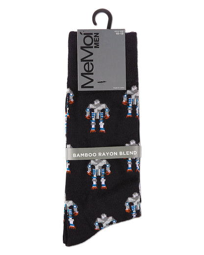 Robot Overlords Bamboo Blend Cartoon Men's Socks