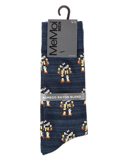 Robot Overlords Bamboo Blend Cartoon Men's Socks