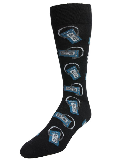 Slick Beats Cassette Player Men's Bamboo Blend Crew Socks