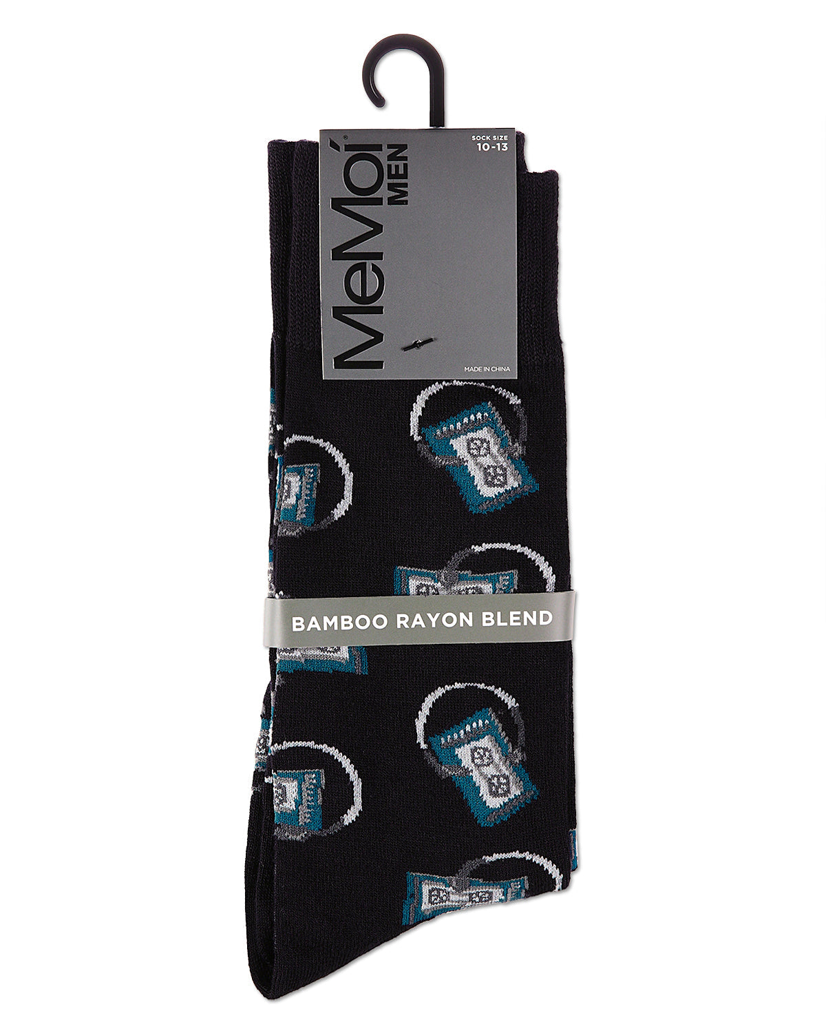 Slick Beats Cassette Player Men's Bamboo Blend Crew Socks