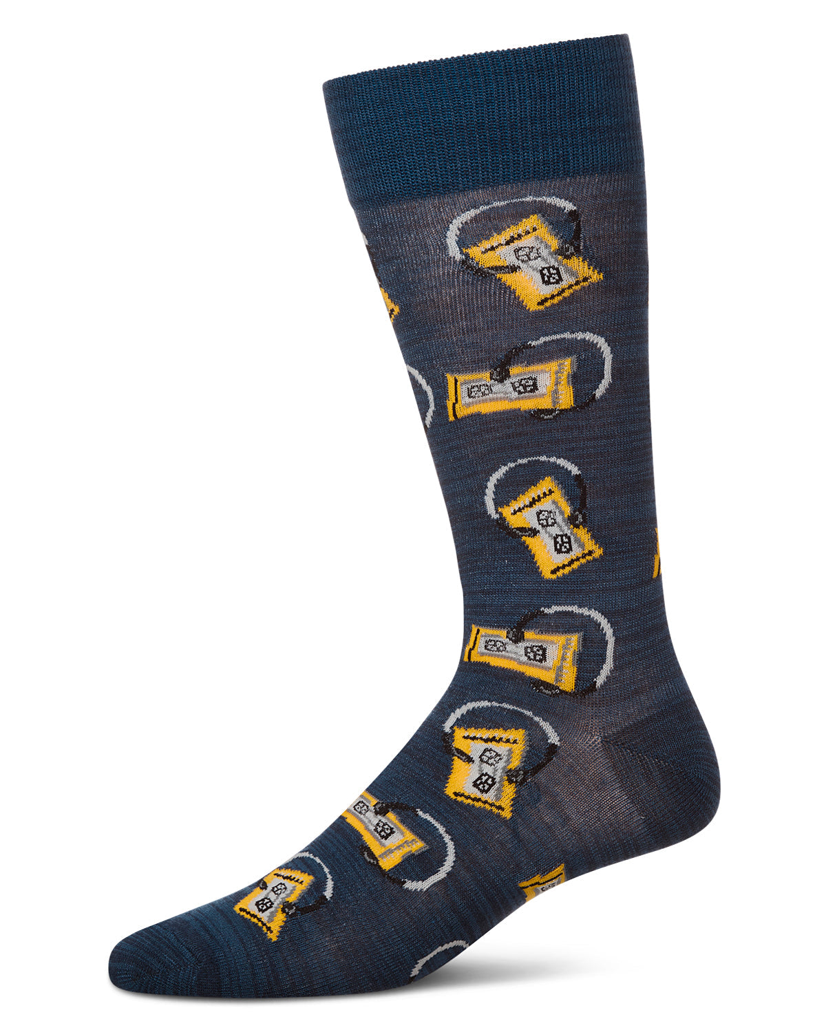 Slick Beats Cassette Player Men's Bamboo Blend Crew Socks