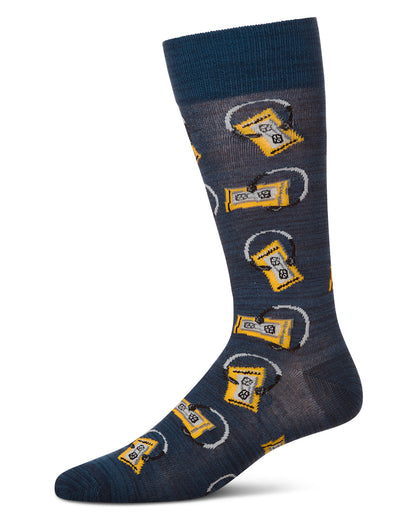 Slick Beats Cassette Player Men's Bamboo Blend Crew Socks