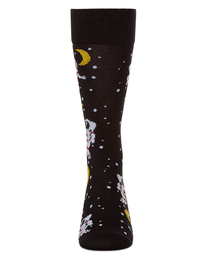 Stellar Moonwalk Astronaut Men's Bamboo Blend Crew Socks