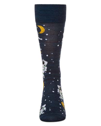 Stellar Moonwalk Astronaut Men's Bamboo Blend Crew Socks