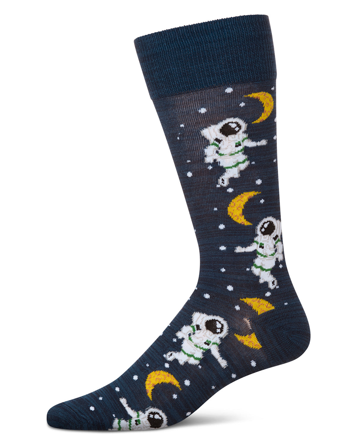 Stellar Moonwalk Astronaut Men's Bamboo Blend Crew Socks