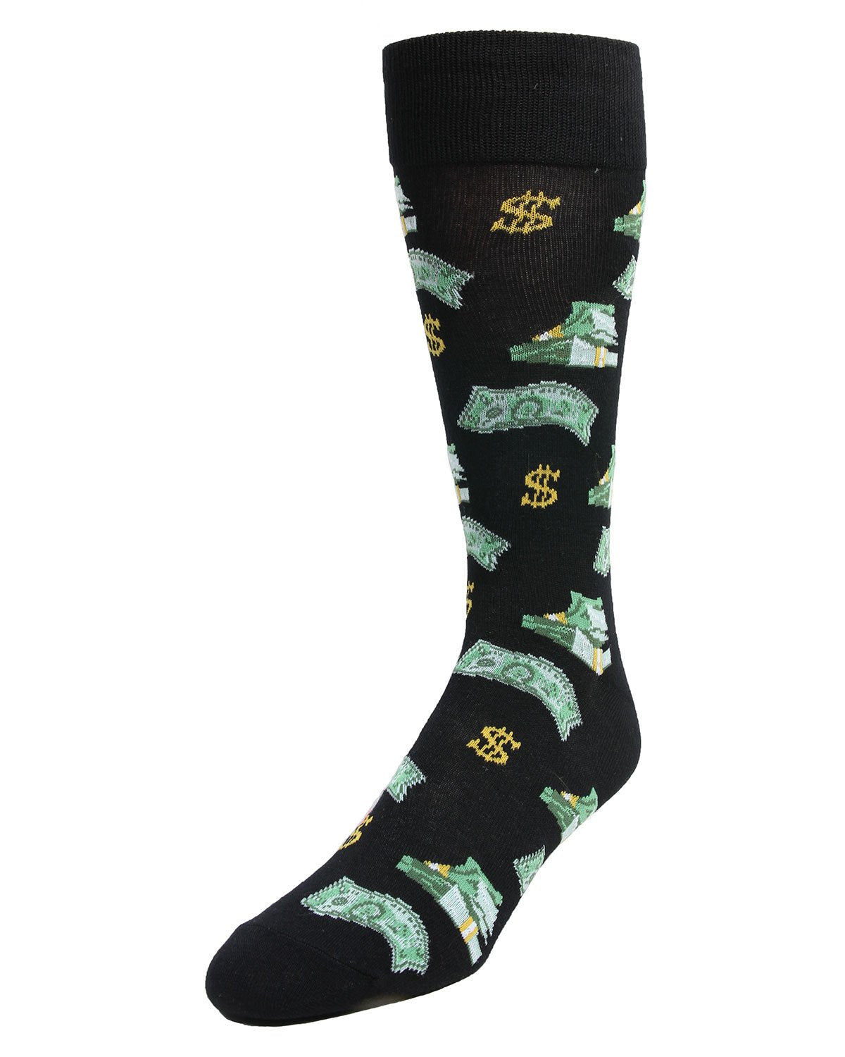 Money Bags Cash Print Bamboo Blend Men's Crew Socks