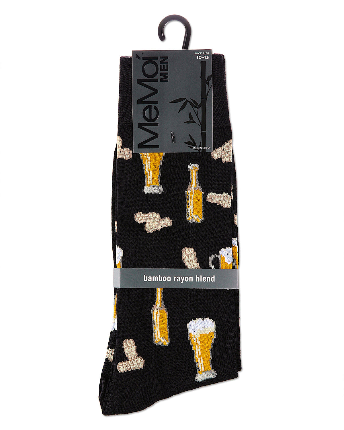 Happy Hour Beer and Peanuts Bamboo Blend Men's Crew Socks