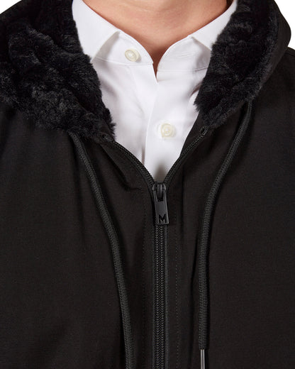 Zip-Up Rayon-Blend Hoodie with Faux Fur Lining - Introductory Special