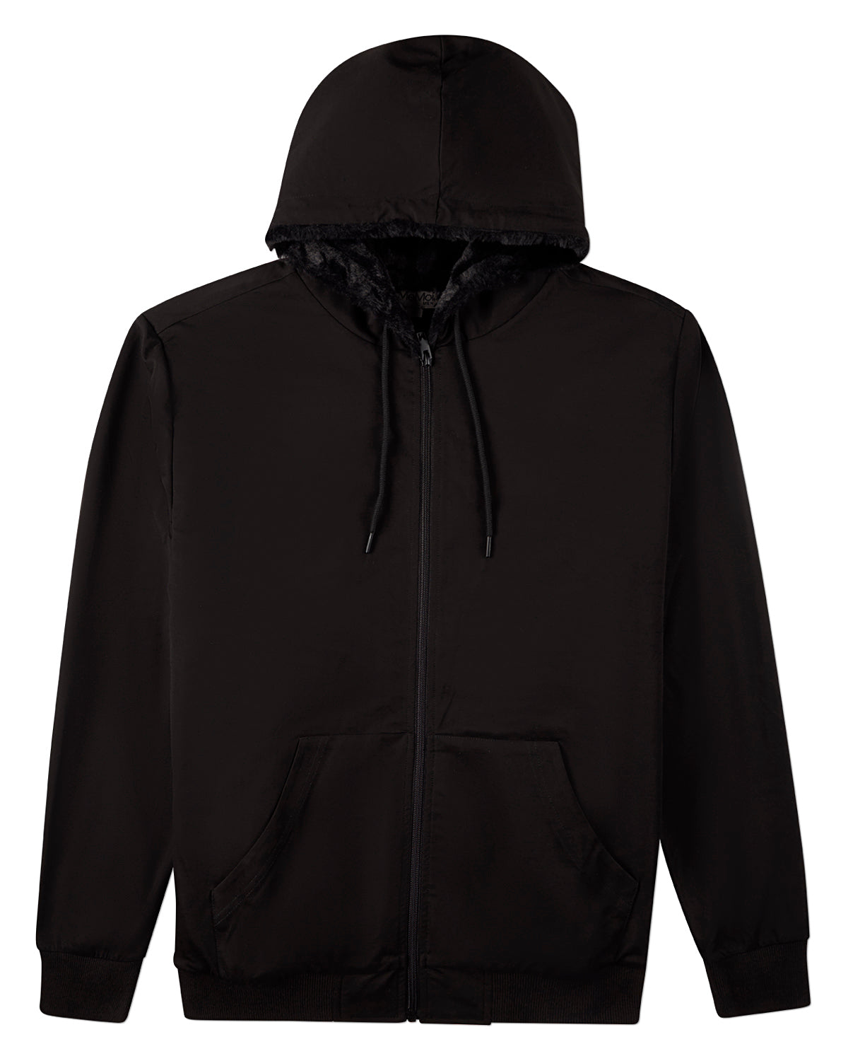 Zip-Up Rayon-Blend Hoodie with Faux Fur Lining - Introductory Special
