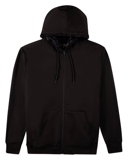 Zip-Up Rayon-Blend Hoodie with Faux Fur Lining - Introductory Special
