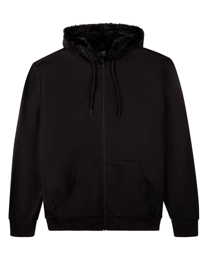 Zip-Up Rayon-Blend Hoodie with Faux Fur Lining - Introductory Special