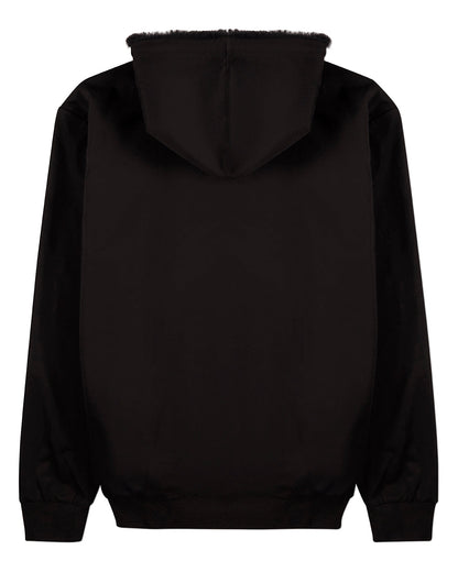 Zip-Up Rayon-Blend Hoodie with Faux Fur Lining - Introductory Special