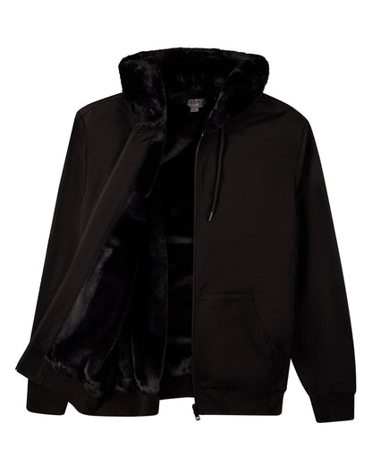 Zip-Up Rayon-Blend Hoodie with Faux Fur Lining - Introductory Special