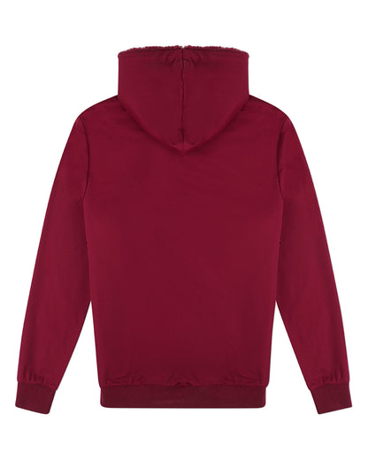 Zip-Up Rayon-Blend Hoodie with Faux Fur Lining - Introductory Special