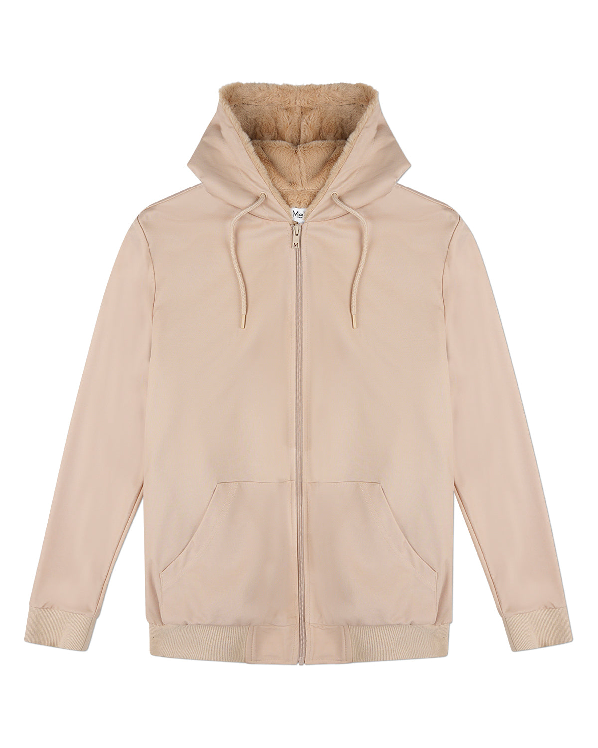 Zip-Up Rayon-Blend Hoodie with Faux Fur Lining - Introductory Special