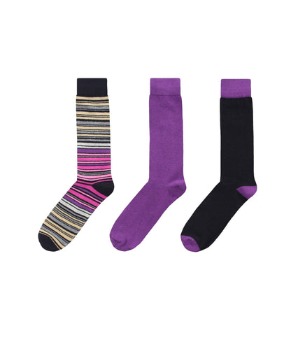 Striptrast Cotton Blend Crew Sock 3 Pack
