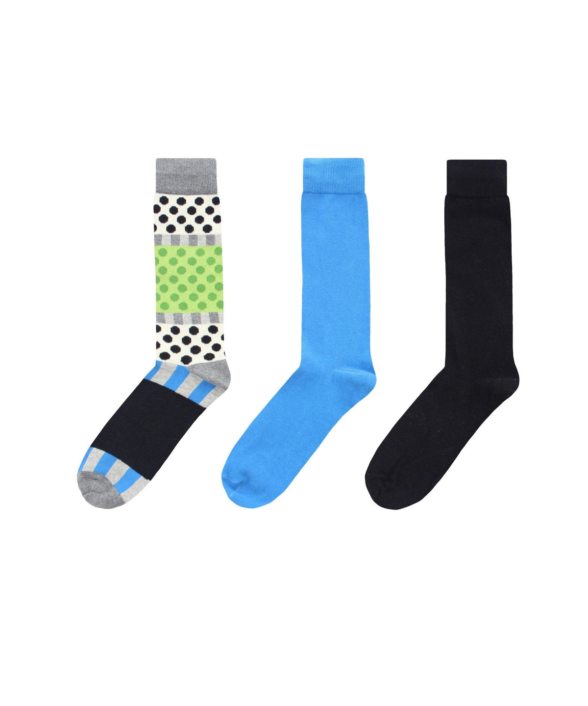 Polka Dash Cotton Blend Crew Sock 3 Pack