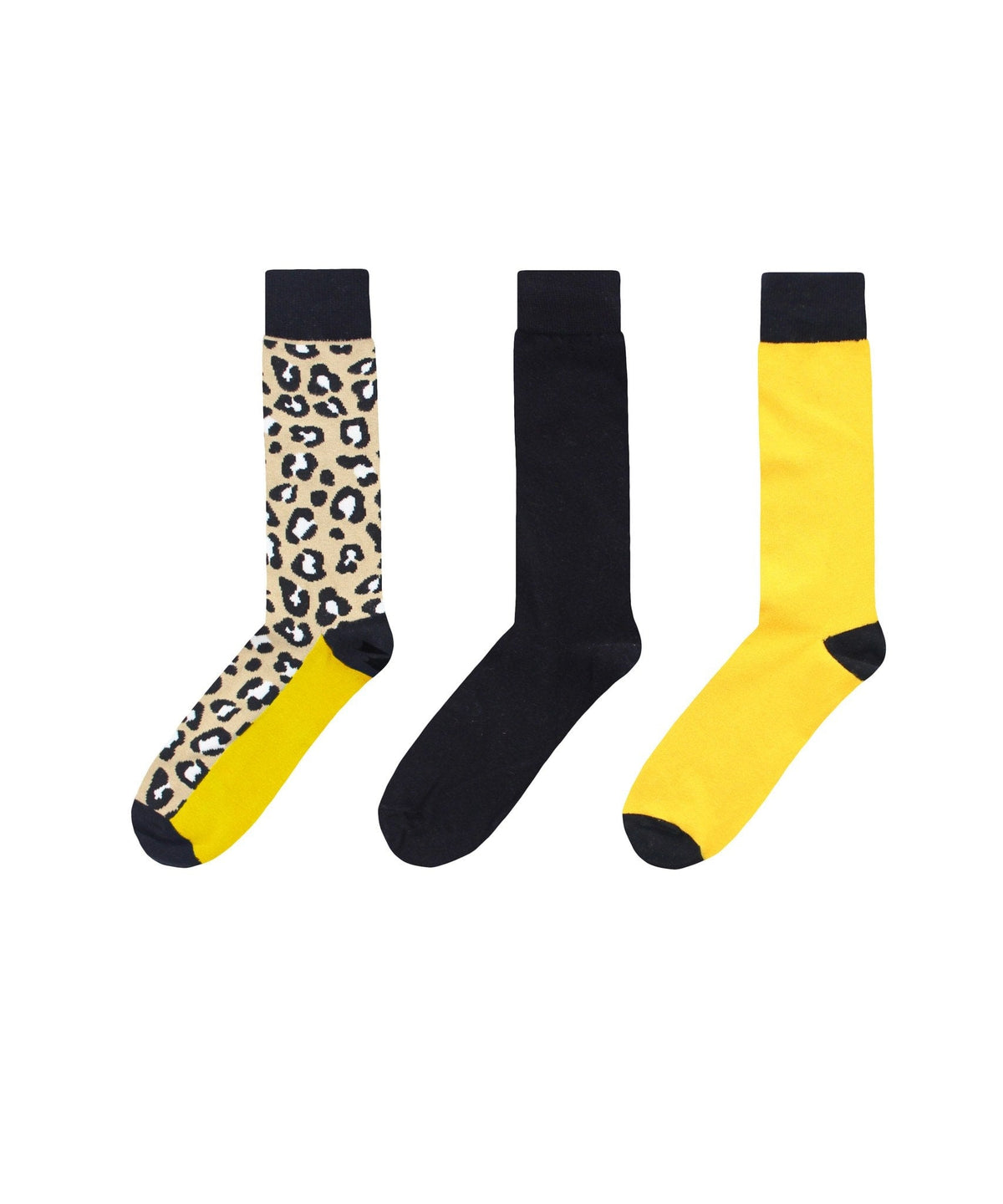 Leopard Pane Cotton Blend Crew Sock 3 Pack