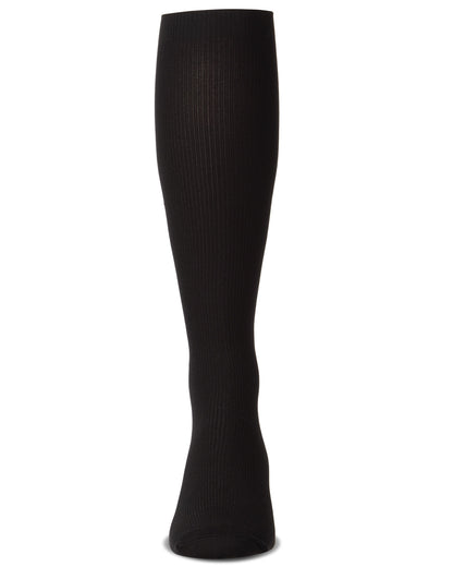 Men's Ribbed Over-the-Calf Nylon-Blend Solid-Color Dress Sock