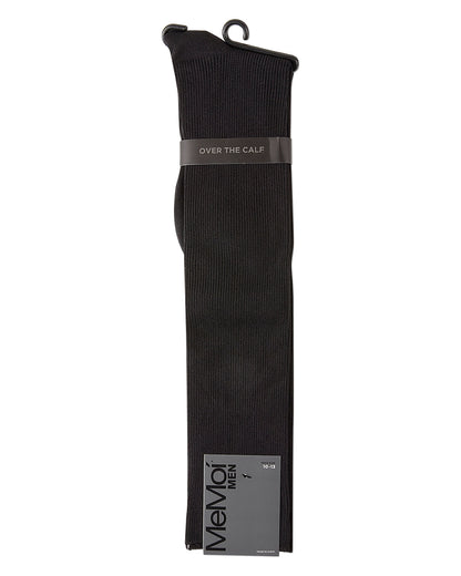 Men's Ribbed Over-the-Calf Nylon-Blend Solid-Color Dress Sock