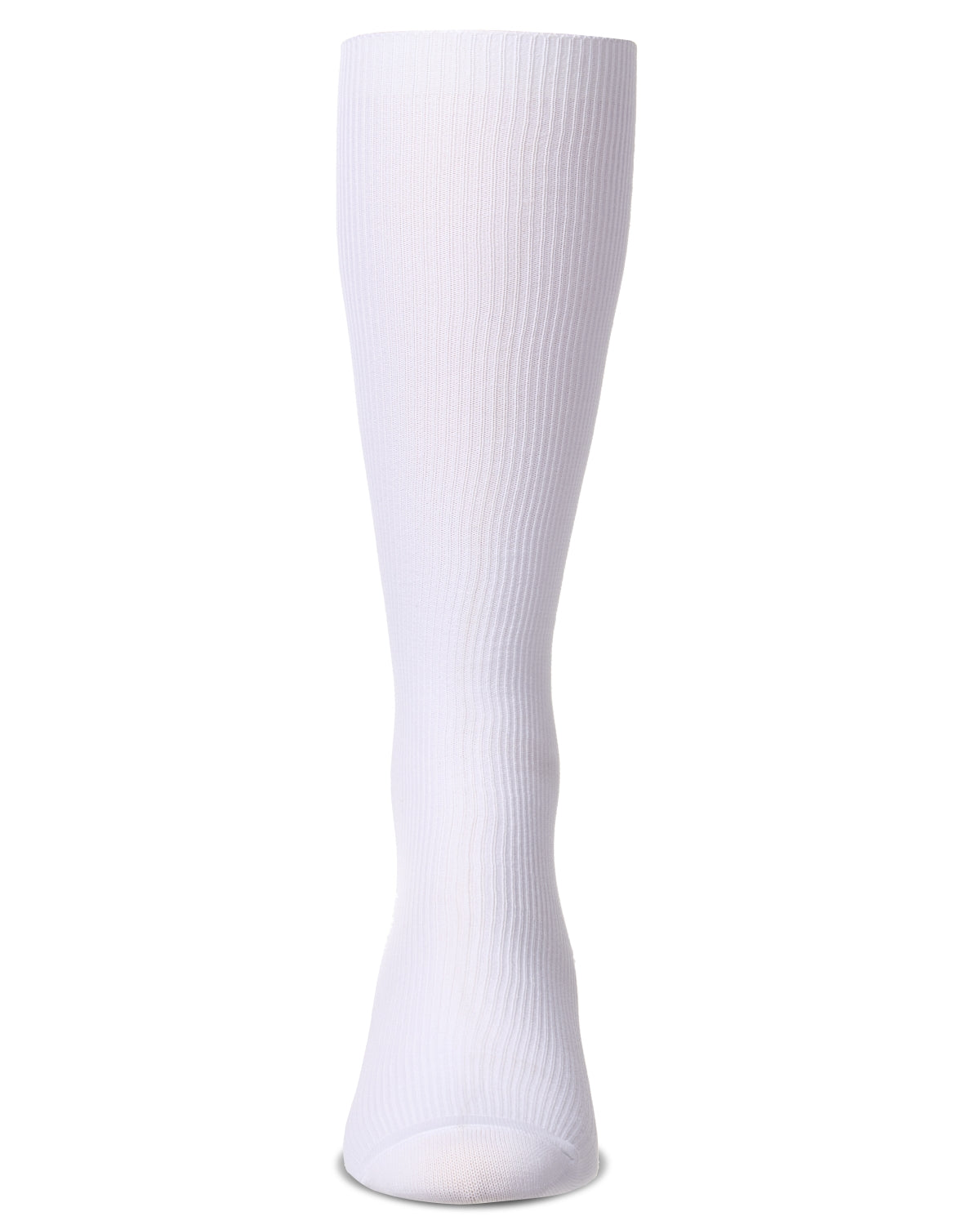 Men's Ribbed Over-the-Calf Nylon-Blend Solid-Color Dress Sock