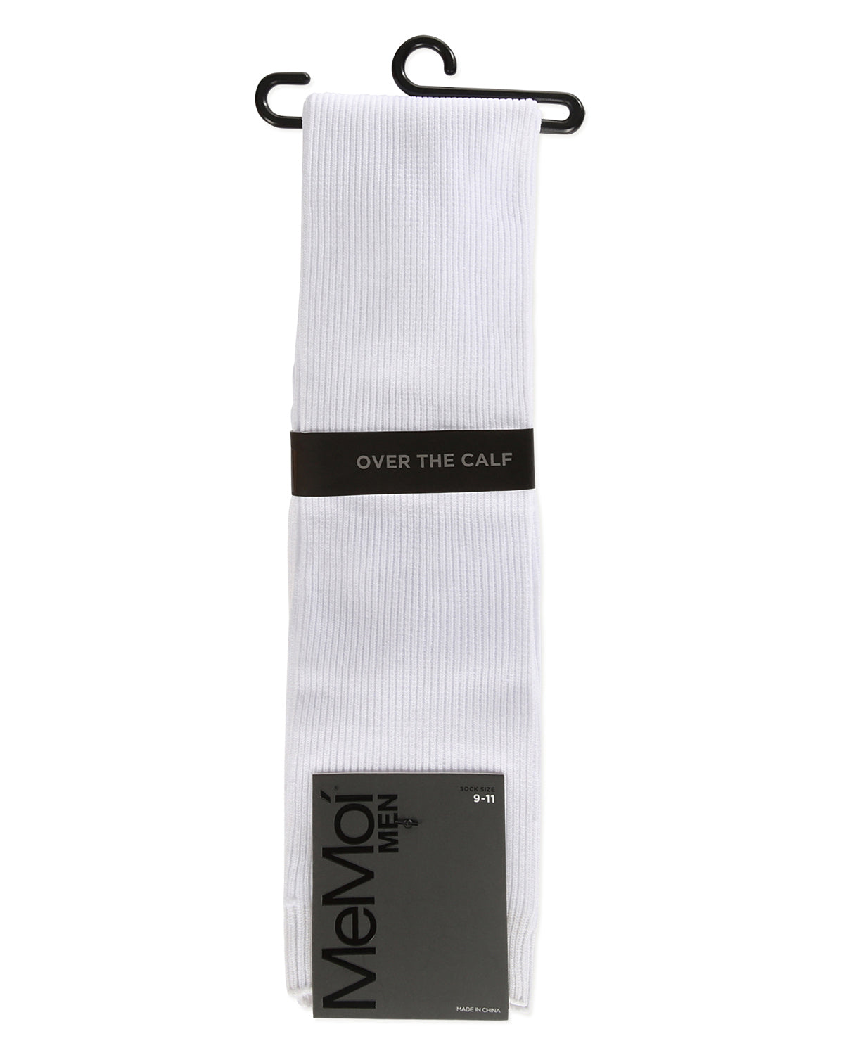 Men's Ribbed Over-the-Calf Nylon-Blend Solid-Color Dress Sock