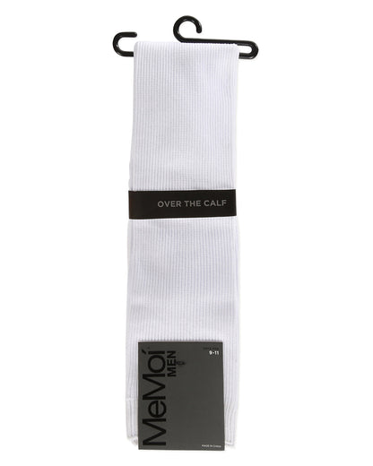 Men's Ribbed Over-the-Calf Nylon-Blend Solid-Color Dress Sock