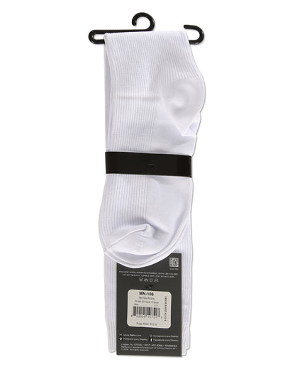 Men's Ribbed Over-the-Calf Nylon-Blend Solid-Color Dress Sock