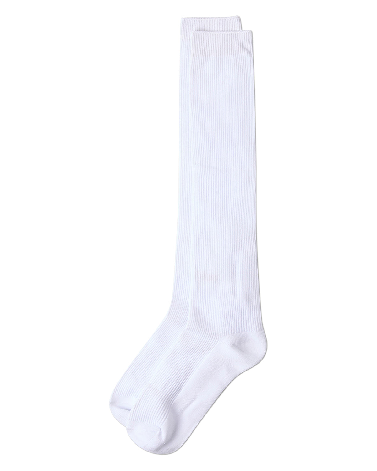 Men's Ribbed Over-the-Calf Nylon-Blend Solid-Color Dress Sock