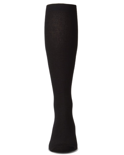Men's Ribbed Cotton-Rich Over-the-Calf Solid-Color Dress Sock