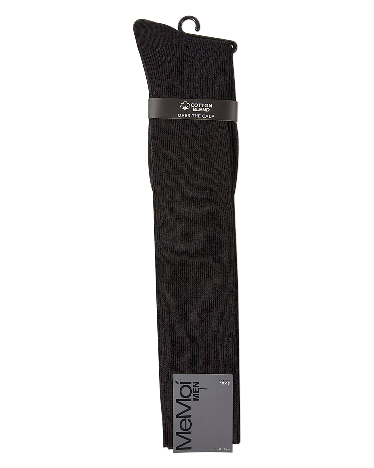 Men's Ribbed Cotton-Rich Over-the-Calf Solid-Color Dress Sock