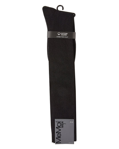 Men's Ribbed Cotton-Rich Over-the-Calf Solid-Color Dress Sock