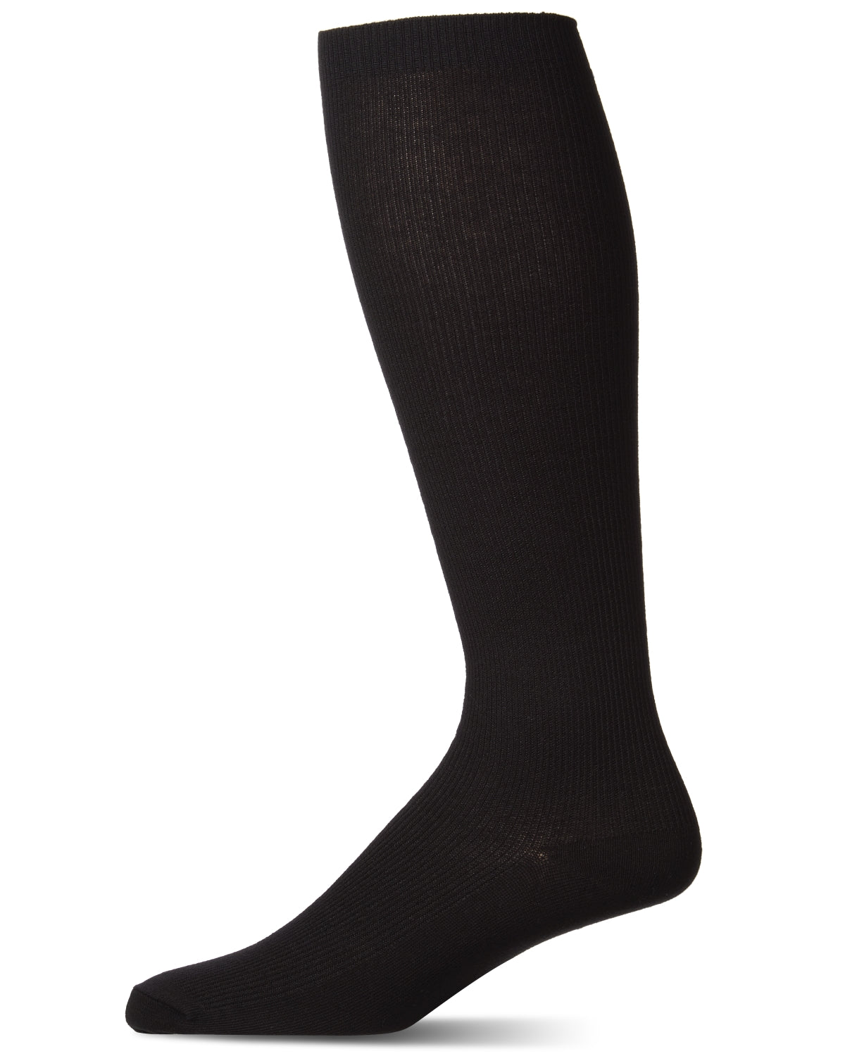 Men's Ribbed Cotton-Rich Over-the-Calf Solid-Color Dress Sock