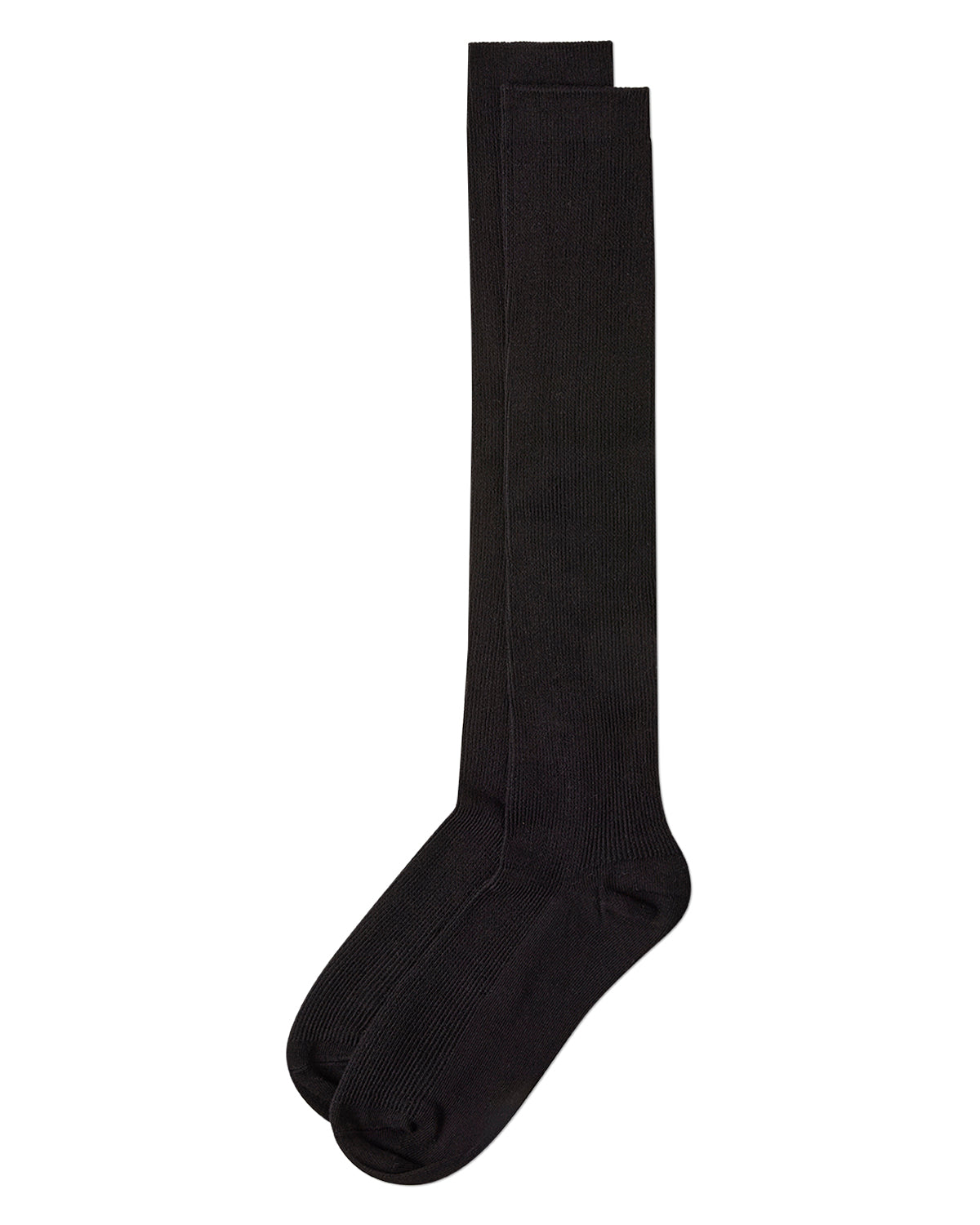 Men's Ribbed Cotton-Rich Over-the-Calf Solid-Color Dress Sock