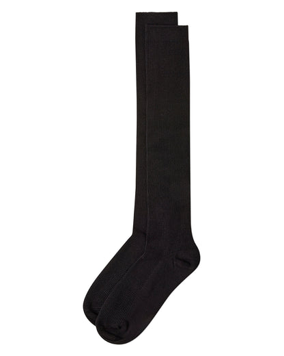 Men's Ribbed Cotton-Rich Over-the-Calf Solid-Color Dress Sock