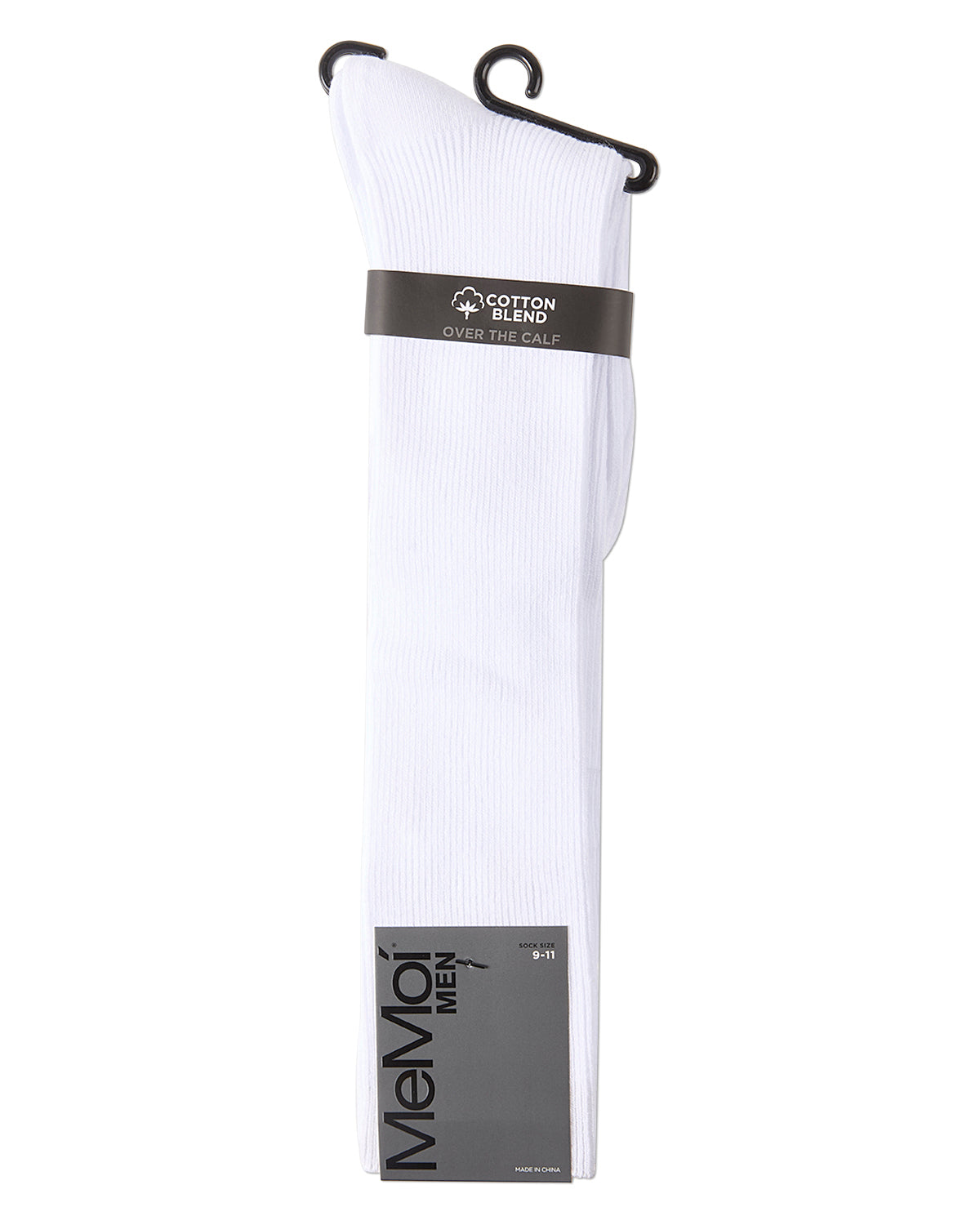 Men's Ribbed Cotton-Rich Over-the-Calf Solid-Color Dress Sock