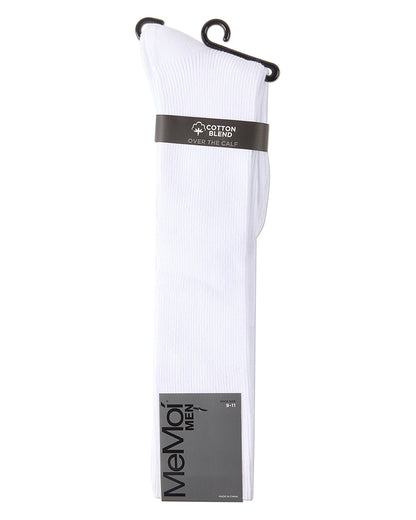 Men's Ribbed Cotton-Rich Over-the-Calf Solid-Color Dress Sock