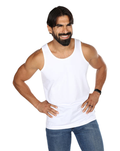 2 Pair Men's Sleeveless Cool Cotton Stretch Crewneck Tank Undershirts