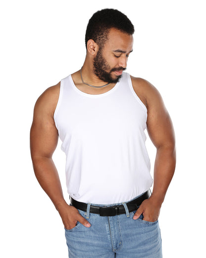 2 Pair Men's Sleeveless Cool Cotton Stretch Crewneck Tank Undershirts