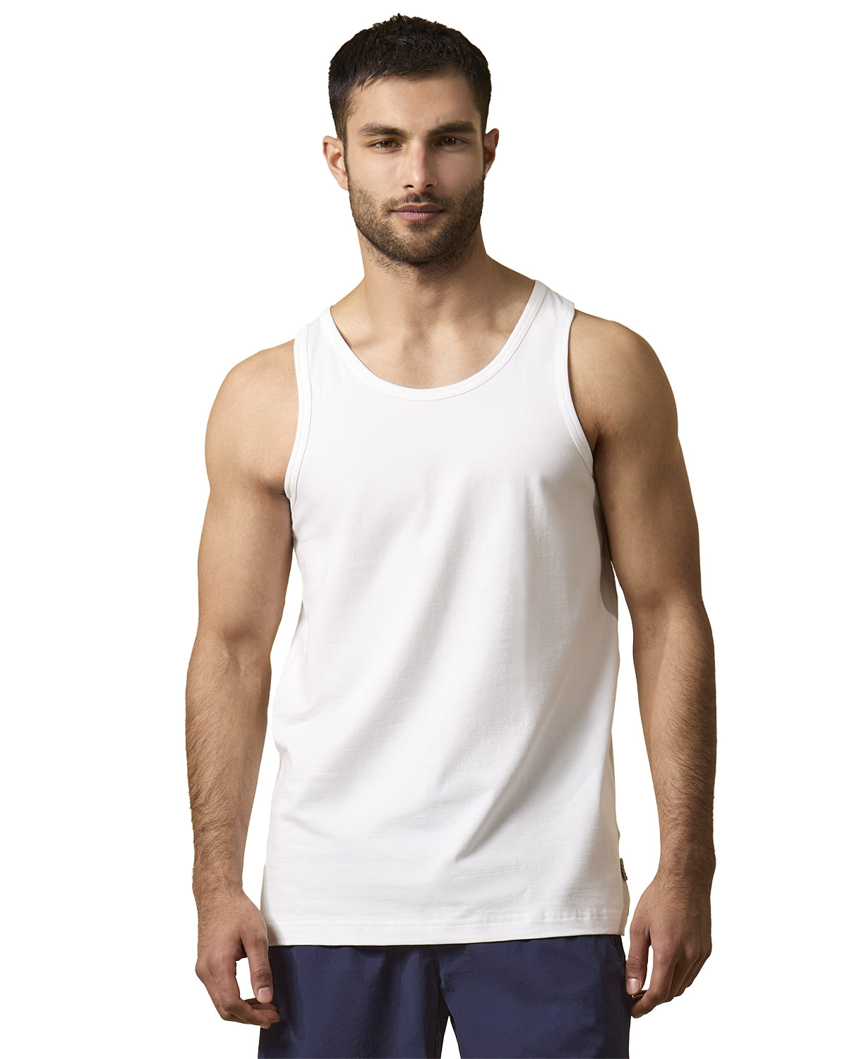 2 Pair Men's Sleeveless Cool Cotton Stretch Crewneck Tank Undershirts