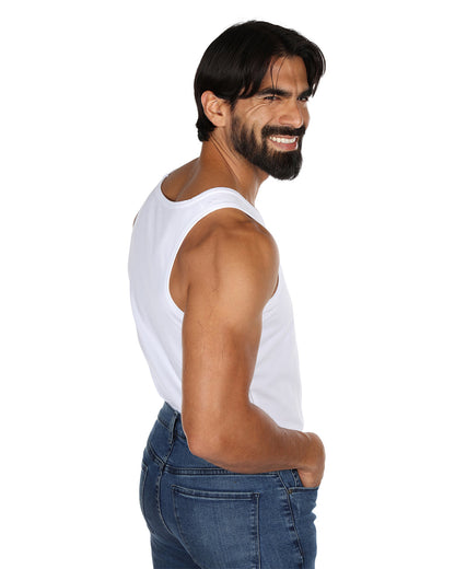 2 Pair Men's Sleeveless Cool Cotton Stretch Crewneck Tank Undershirts