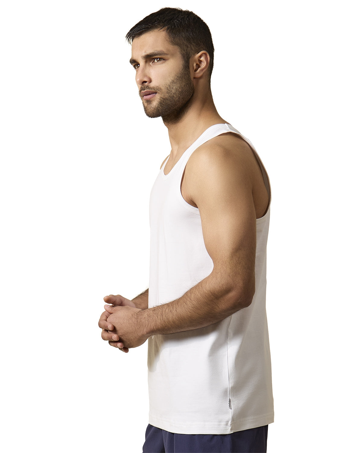 2 Pair Men's Sleeveless Cool Cotton Stretch Crewneck Tank Undershirts