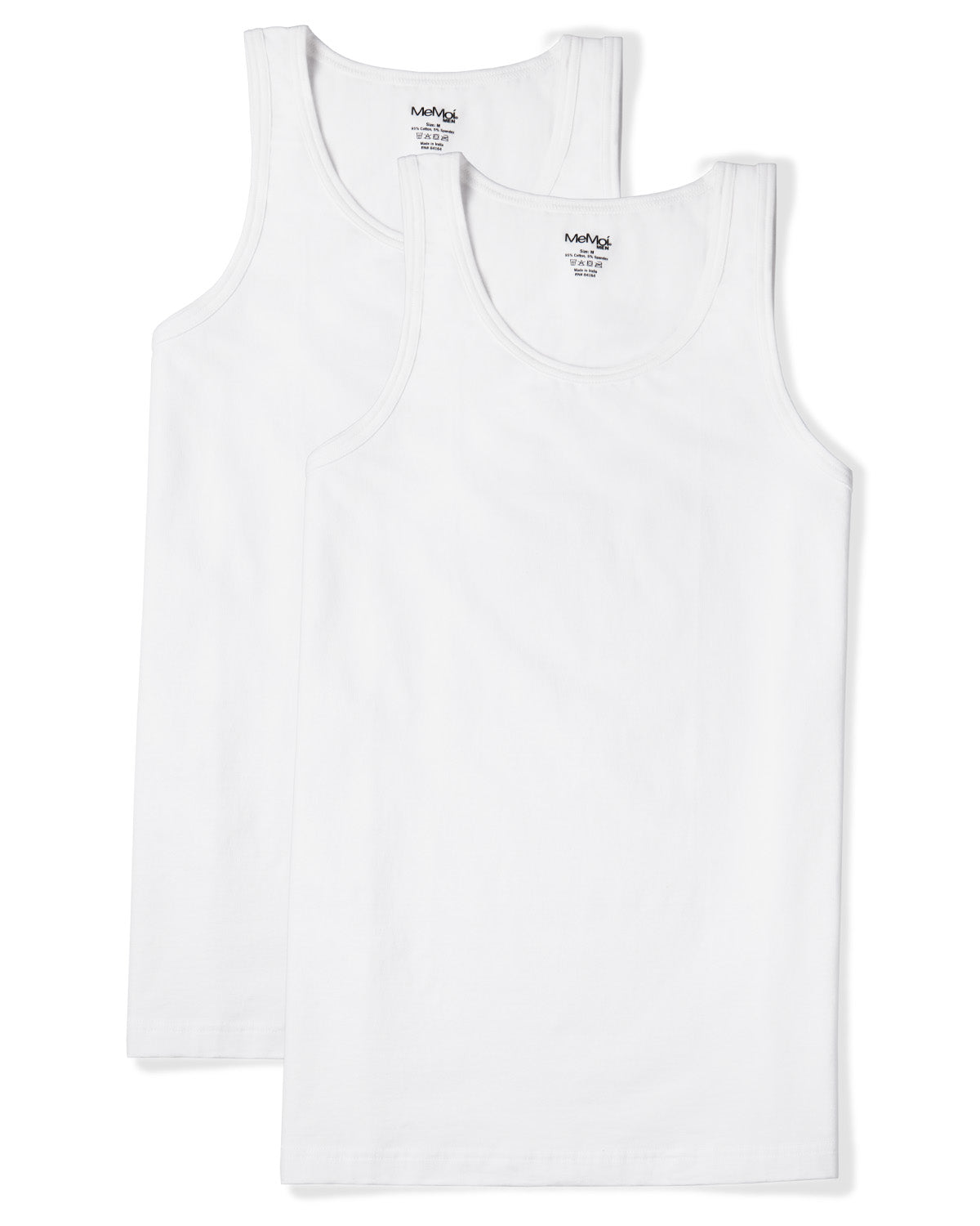 2 Pair Men's Sleeveless Cool Cotton Stretch Crewneck Tank Undershirts