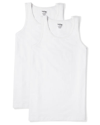2 Pair Men's Sleeveless Cool Cotton Stretch Crewneck Tank Undershirts